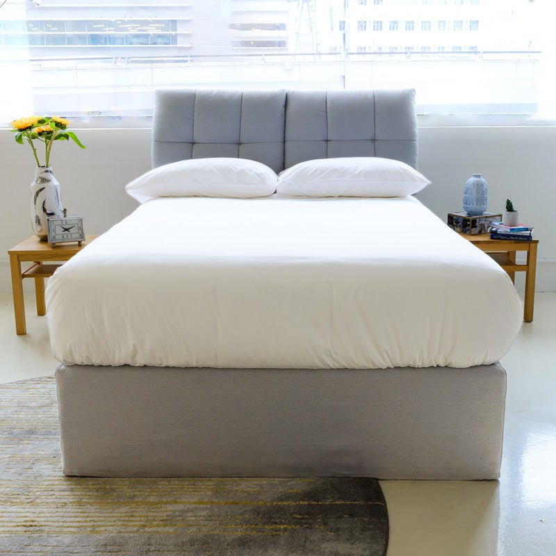 液壓儲物床 - HK's Best Storage Ottoman bed cloud grey