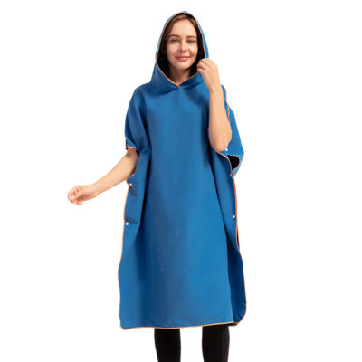 Cross border Amazon microfiber beach water absorption quick drying changing bathrobe adult hooded changing surfing Cloak