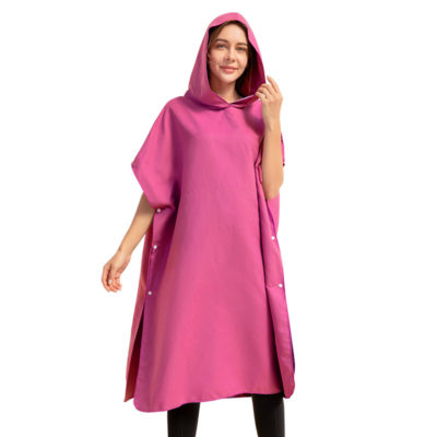 Cross border Amazon microfiber beach water absorption quick drying changing bathrobe adult hooded changing surfing Cloak