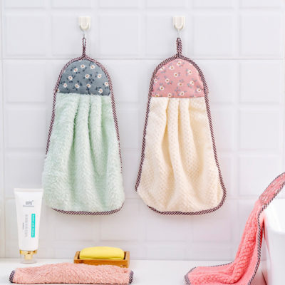 Direct selling coarse cloth kitchen absorbent dishwashing cloth coral fleece dishwashing cloth