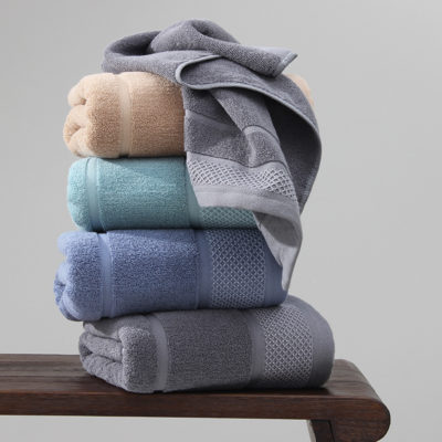 Plain cotton bath towel wholesale soft absorbent thick bath towel custom embroidered logo