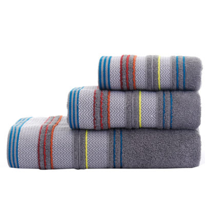 European style pure cotton soft absorbent bath towel three-piece multi-color striped bath towel