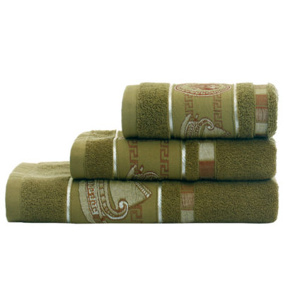 Three-piece set of high-end luxury pure cotton bath towel and small bath towel