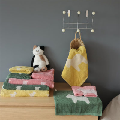New cute Pony embroidery combed cotton adult towel yarn dyed jacquard bath towel children’s face towel