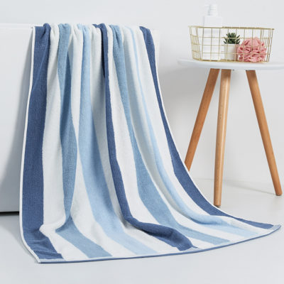 Soft Absorbent 332S/2 yarn-dyed Cotton Striped Towel Set
