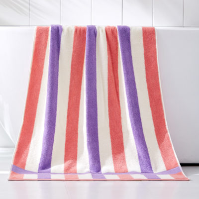 Soft Absorbent 332S/2 yarn-dyed Cotton Striped Towel Set